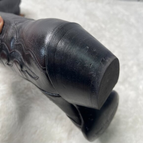 Black Jack Women's Brown Red Cowboy Leather Boots Size 7 - Picture 12 of 14